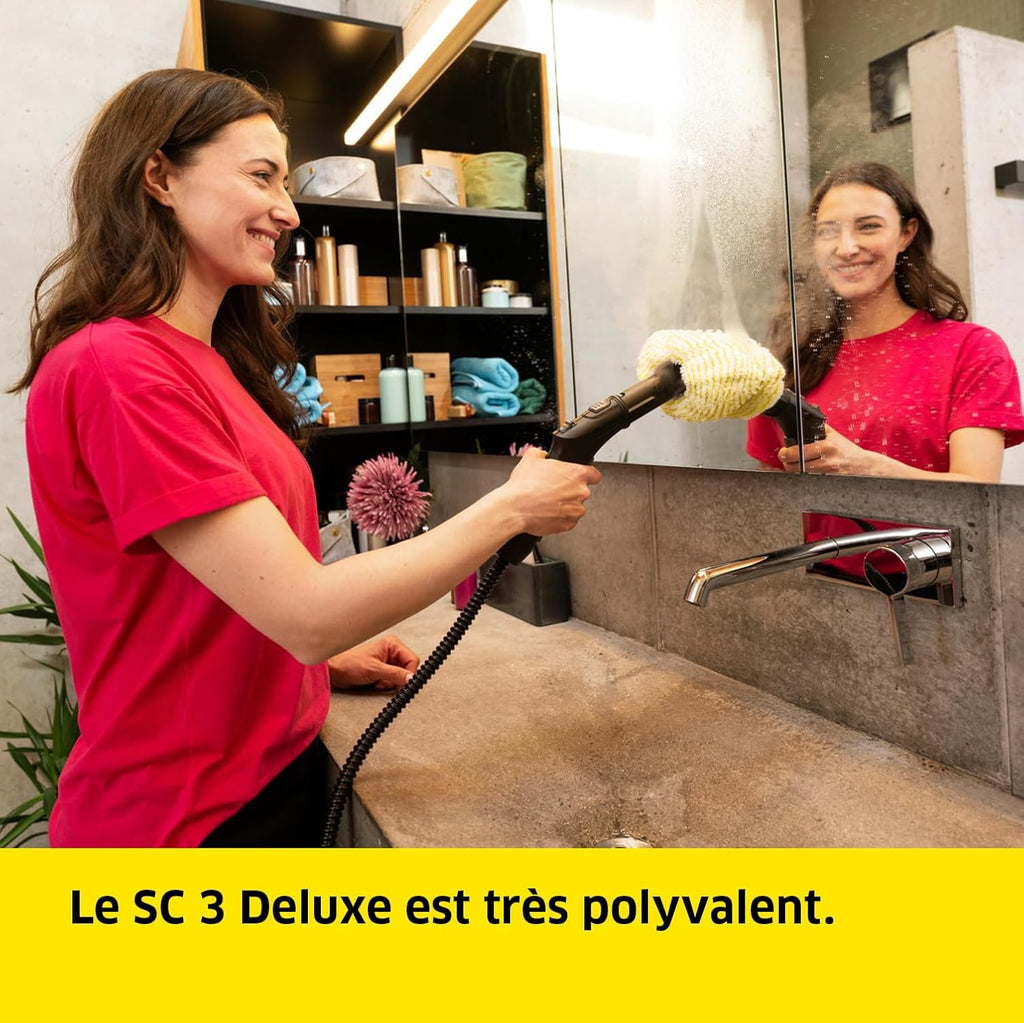 Nettoyeur vapeur SC 3 Deluxe 1900 W pression 3,5 bar réservoir 1 L chauffe 30 s surface 75 m²