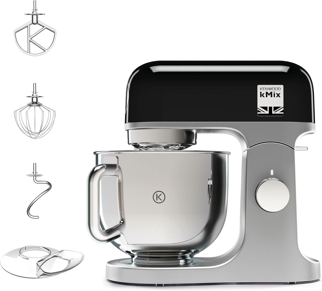 Robot pâtissier kMix KMX750BK 1000 W bol inox 5 L mouvement planétaire 6 vitesses couvercle anti-projection noir