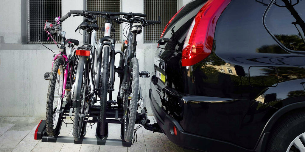 Hitch Mount Bike Rack New Spider 4 Foldable Platform Carrier for 4 Bikes 60 kg Load Capacity with Tilting Function