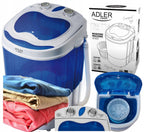 Pralka Wirnikowa z Wirówką AD 8051 3 kg 400 W Przenośna Pralka Turystyczna do Kempingu Domku Letniskowego i Małych Mieszkań