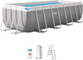 Piscine tubulaire rectangulaire Prism Frame Intex 4 x 2 x 1,22 m 8418 L PVC acier épurateur inclus bleu-gris