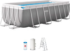 Piscine tubulaire rectangulaire Prism Frame Intex 4 x 2 x 1,22 m 8418 L PVC acier épurateur inclus bleu-gris