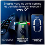 Brosse dents électrique iO 6 noire 5 modes capteur pression écran interactif 2 brossettes étui voyage