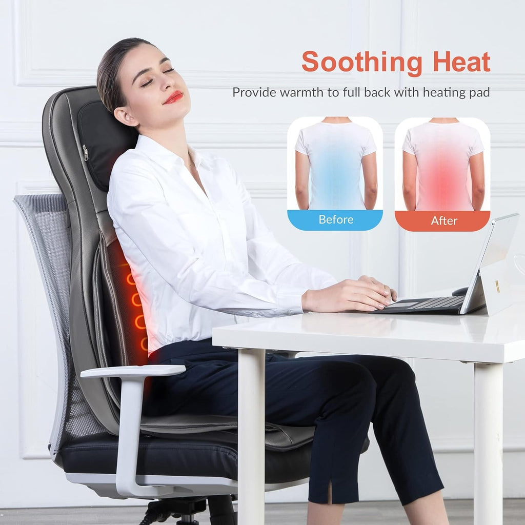 Siège massant Shiatsu dos cou pétrissage 2D 3D chaleur compresse réglable massage complet corps