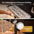 Barbecue au charbon XL American 2 en 1 grill fumoir grille fonte 57 x 41 cm thermomètre tablettes rabattables noir