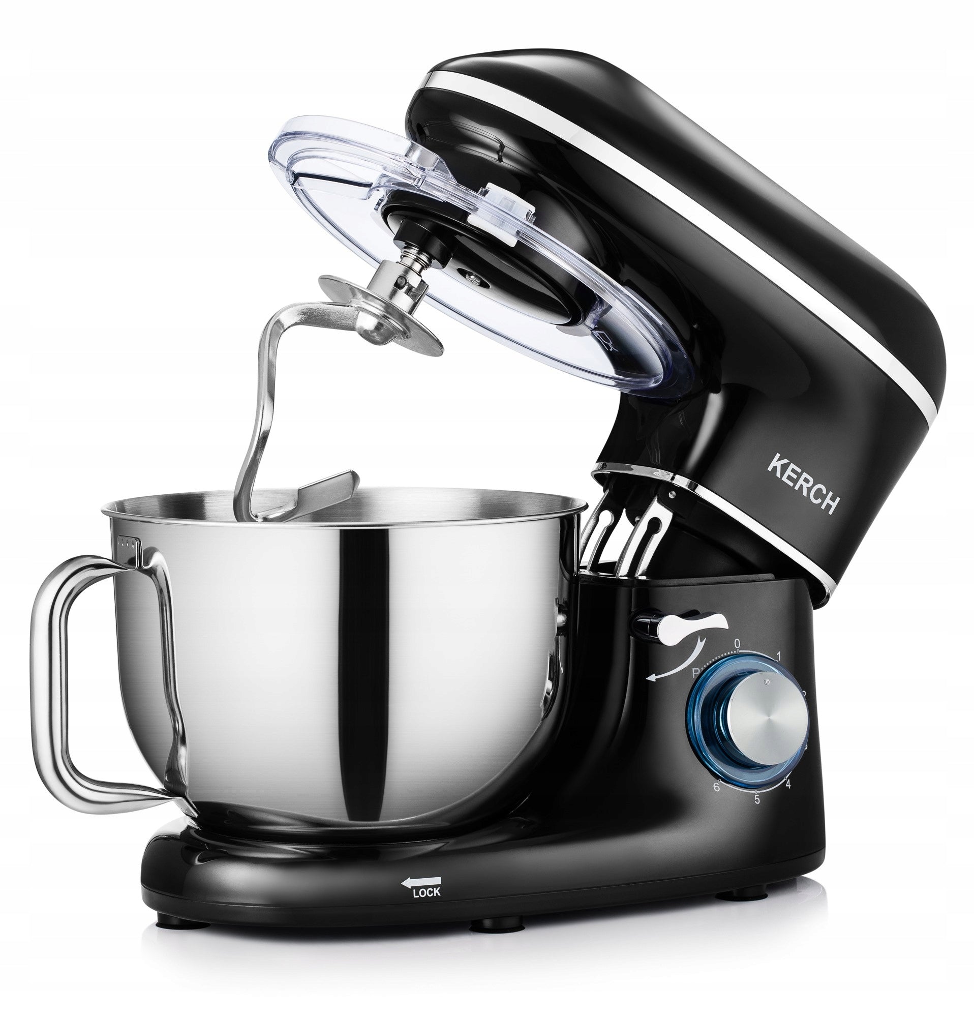Robot planetarny MyCHEF 4000 W 6,2 l z misą ze stali nierdzewnej 6 prędkościami funkcją PULSE i końcówkami do mieszania ubijania wyrabiania