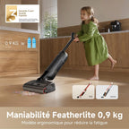 Aspirateur laveur eau et poussière M10 18 kPa portée à plat 180° lavage brosse 75 °C séchage air chaud 5 min