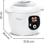 Multicuiseur intelligent Cookeo CE854110 6 L 1600 W avec 80 recettes intégrées 6 modes de cuisson blanc