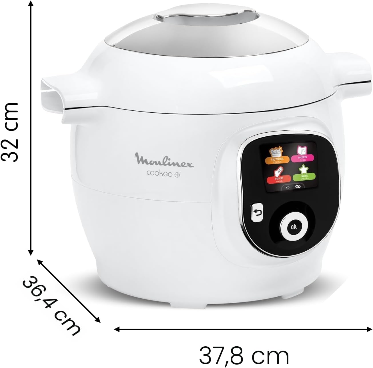 Multicuiseur intelligent Cookeo CE854110 6 L 1600 W avec 80 recettes intégrées 6 modes de cuisson blanc