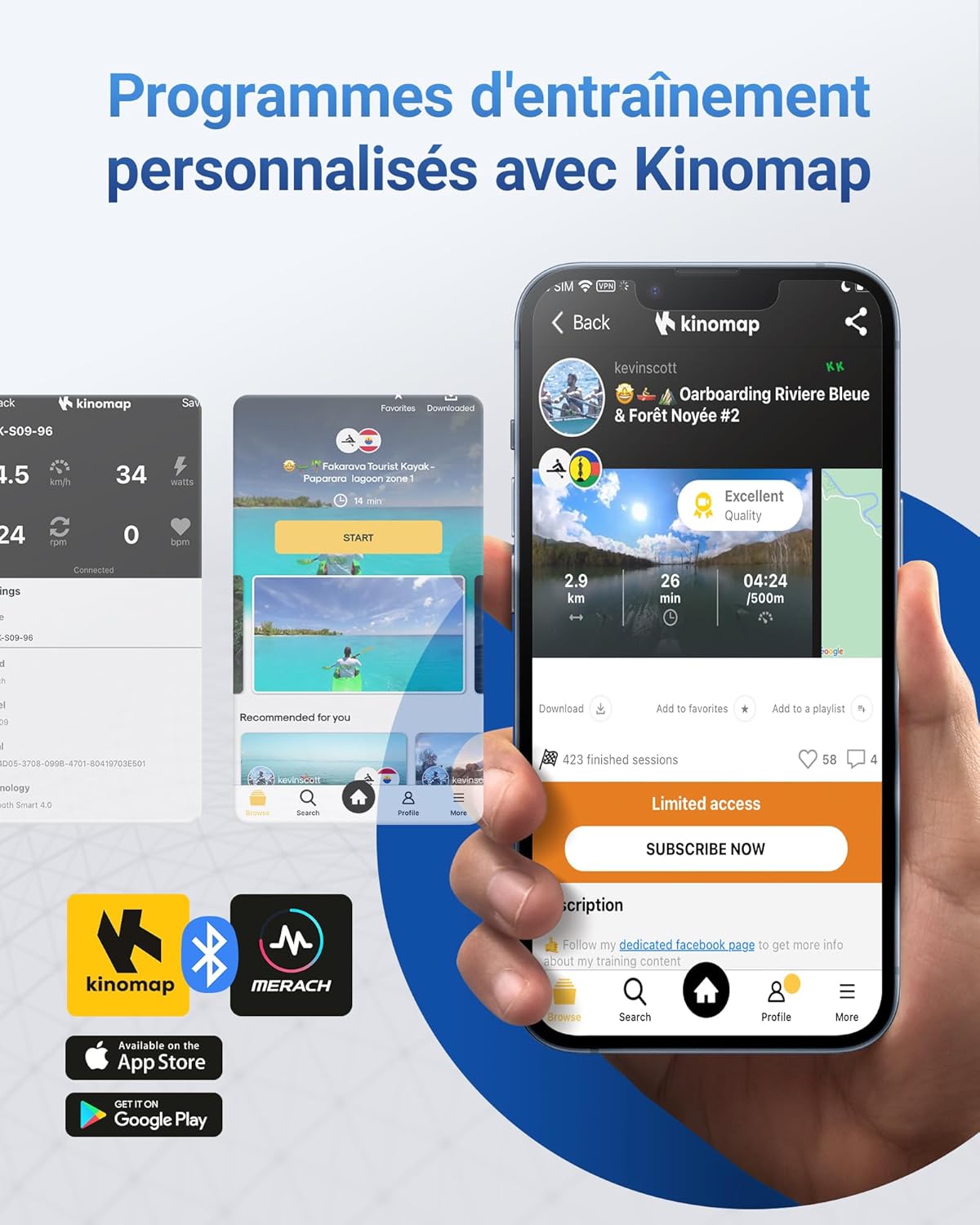 Vélo d’appartement pliable 4 en 1 MERACH résistance magnétique 16 niveaux écran LCD pouls app selle confortable bleu