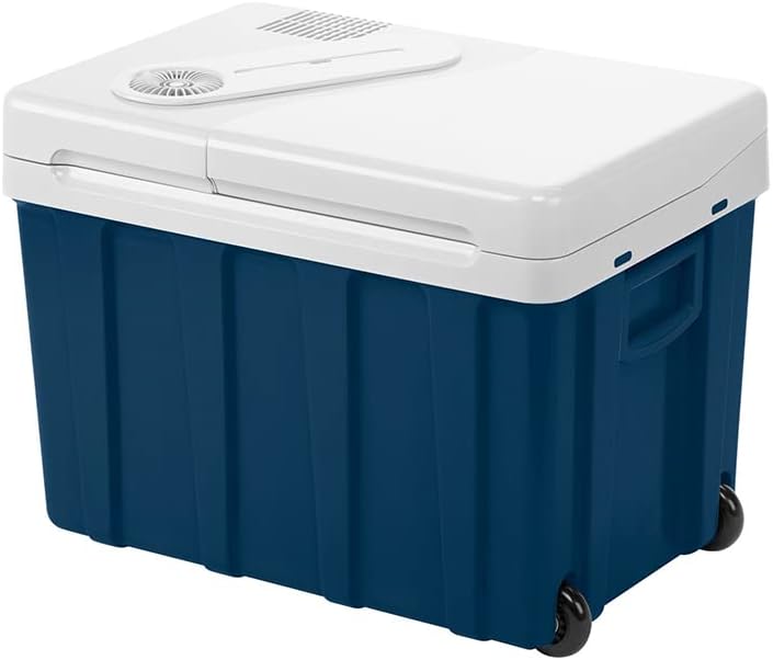 Glacière électrique portable MQ40W 39 L 12 V et 230 V thermoélectrique avec roues refroidissement 18 °C bleu