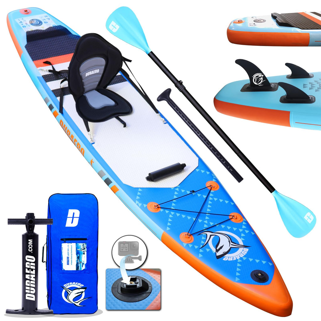 Planche de paddle gonflable 330 x 76 x 15 cm avec siège kayak pagaie double réglable support caméra 3 ailerons charge 150 kg