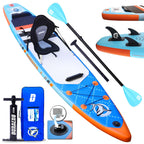Planche de paddle gonflable 330 x 76 x 15 cm avec siège kayak pagaie double réglable support caméra 3 ailerons charge 150 kg