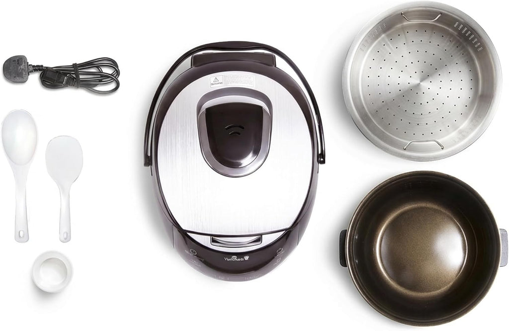 Cuiseur à riz Sakura YUM-EN15 8 tasses 1,5 L logique floue bol céramique 12 fonctions 860 W noir argent
