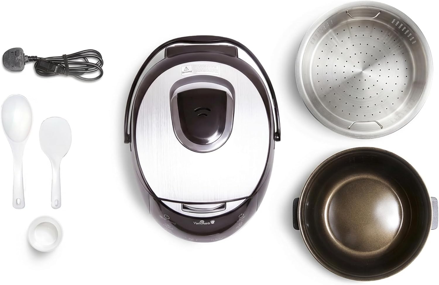 Cuiseur à riz Sakura YUM-EN15 8 tasses 1,5 L logique floue bol céramique 12 fonctions 860 W noir argent