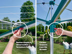 Séchoir parapluie Linomatic 600 Deluxe Cover 60 m étendoir rotatif aluminium Easy-Lift douille fixation housse gris vert