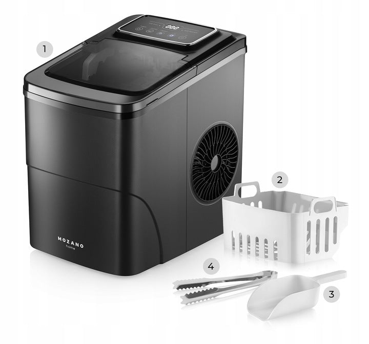 Kostkarka do lodu Multi Cube 160 W wydajność 12 kg/24 h zbiornik wody 2 l z regulacją wielkości kostek i timerem