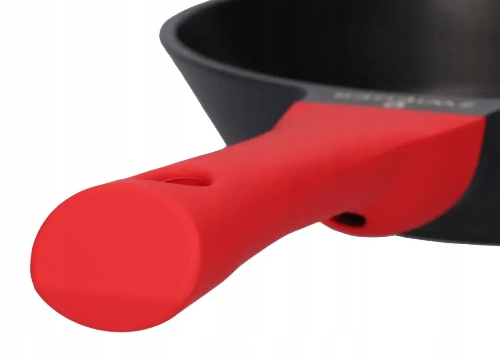 Zestaw Patelni Obsidian 3 Elementy 20 cm 24 cm 28 cm Powłoka Nieprzywierająca Greblon Pełna Indukcja Odlewane Aluminium