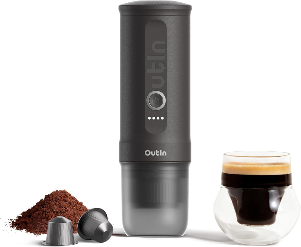 Machine expresso portable Nano auto-chauffante 20 bars USB-C 80 ml compatible café moulu capsules NS voyage camping