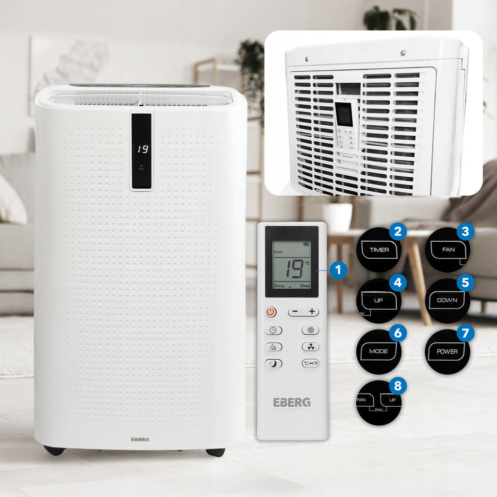 Klimatyzator przenośny ENVA E35J1 3530 W 12000 BTU WiFi chłodzenie osuszanie wentylacja