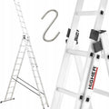 Drabina aluminiowa 3x11 uniwersalna 8,45m mocna konstrukcja, stabilny hak do zawieszania, lekka