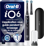 Brosse dents électrique iO 6 noire 5 modes capteur pression écran interactif 2 brossettes étui voyage