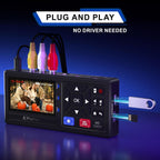Convertisseur VHS vers numérique VD10 RCA vers HDMI 1080P avec écran 3 pouces compatible VHS Hi8 Mini DV