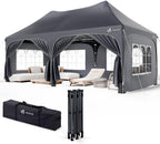 Tonnelle de jardin pliante 3 x 6 m avec parois amovibles sacs de sable structure acier protection UV50+ imperméable