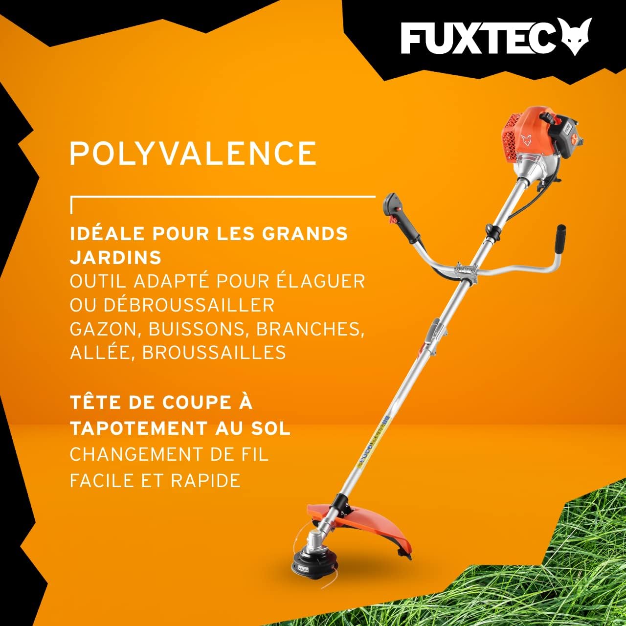 Débroussailleuse thermique FX-MS162 62 cm³ 3,5 CV 2 en 1 coupe-bordure rotofil essence largeur 32 cm rouge