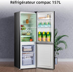 Réfrigérateur congélateur bas FBM157L42 157 L 109 + 48 L largeur 47,4 cm Low Frost 39 dB portes réversibles noir