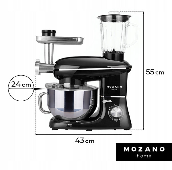 Robot kuchenny planetarny 6w1 maszynka do mięsa mikser blender wyrabianie ciasta ubijanie mocny wydajny