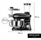 Robot kuchenny planetarny 6w1 maszynka do mięsa mikser blender wyrabianie ciasta ubijanie mocny wydajny