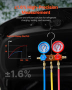 Pompe à vide climatisation CVC VP145 127 L/min 1 étage pour réfrigérant R134a R410A R404A avec kit manomètre et détecteur de fuite