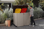 Abri horizontal poubelle SIO Pro 1200 litres en polypropylène imperméable avec plancher inclus verrouillable charge maximale 28 kg