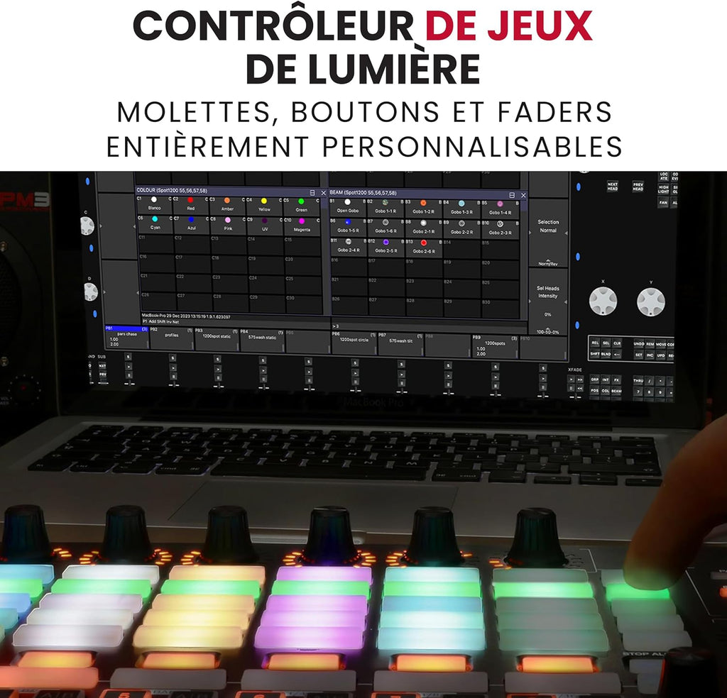 Contrôleur MIDI USB APC40 MKII 40 pads RGB avec 9 faders 8 boutons Ableton Live pour production musicale 1,8 kg