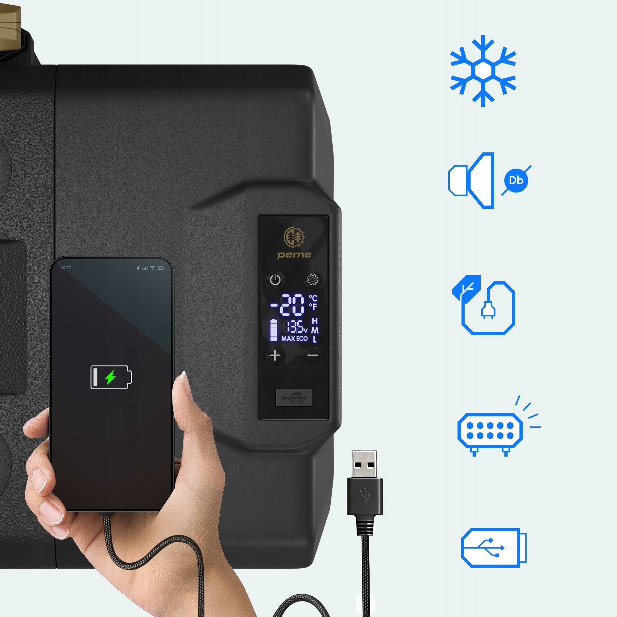 Lodówka Kompresorowa Elektryczna Zamrażarka Samochodowa Expedition 40 12V 24V energooszczędna kompaktowa
