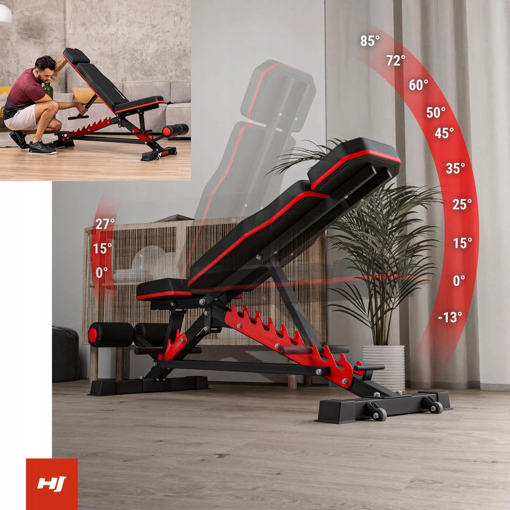 Regulowana ławka treningowa wielofunkcyjna HS-2090HB do ćwiczeń siłowych obciążenie 300 kg