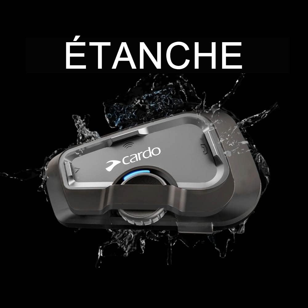 Intercom moto FREECOM 4X Bluetooth 1 unité 40 mm portée 1,2 km étanche commande vocale autonomie 13 h noir