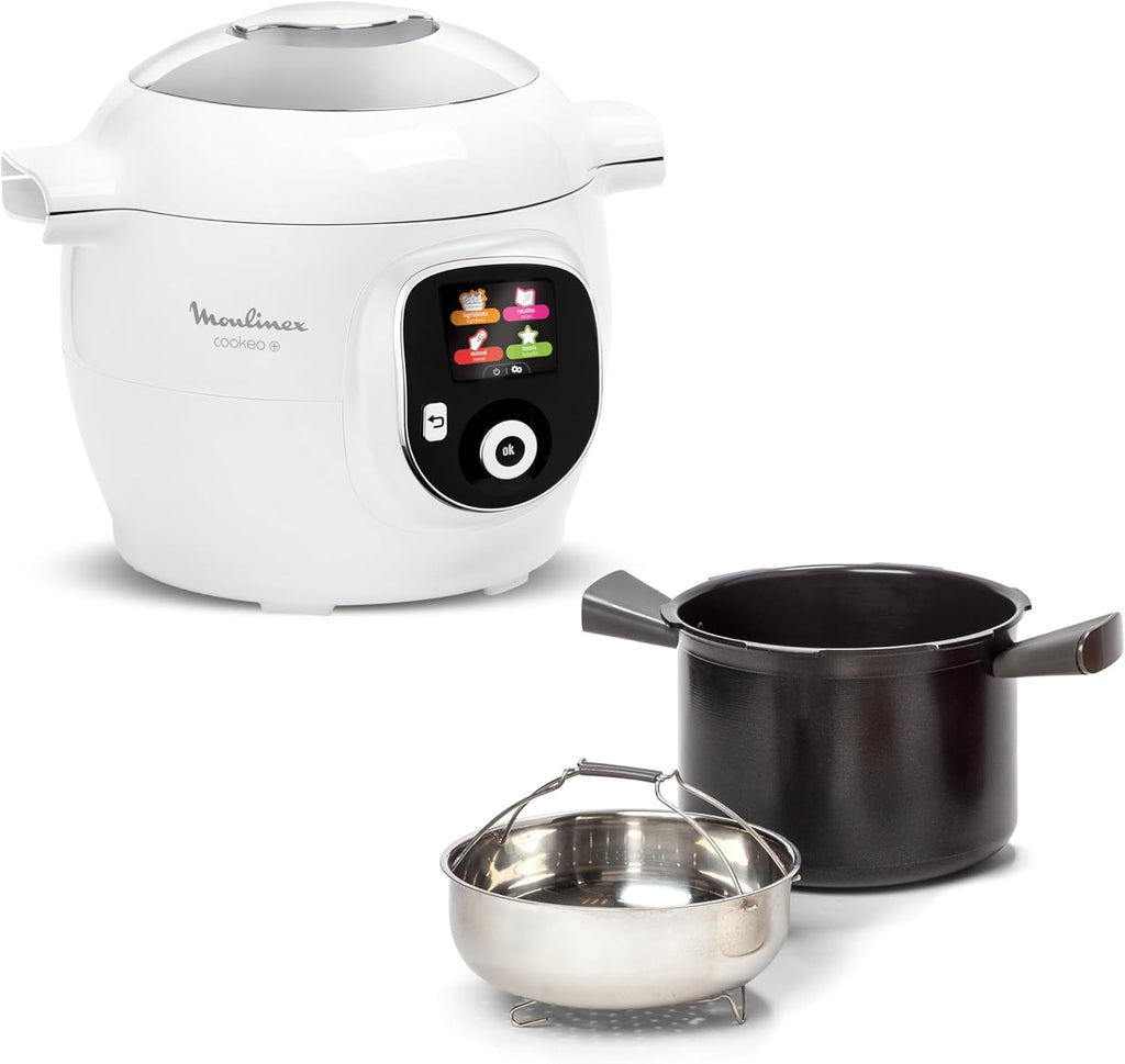Multicuiseur intelligent Cookeo CE854110 6 L 1600 W avec 80 recettes intégrées 6 modes de cuisson blanc