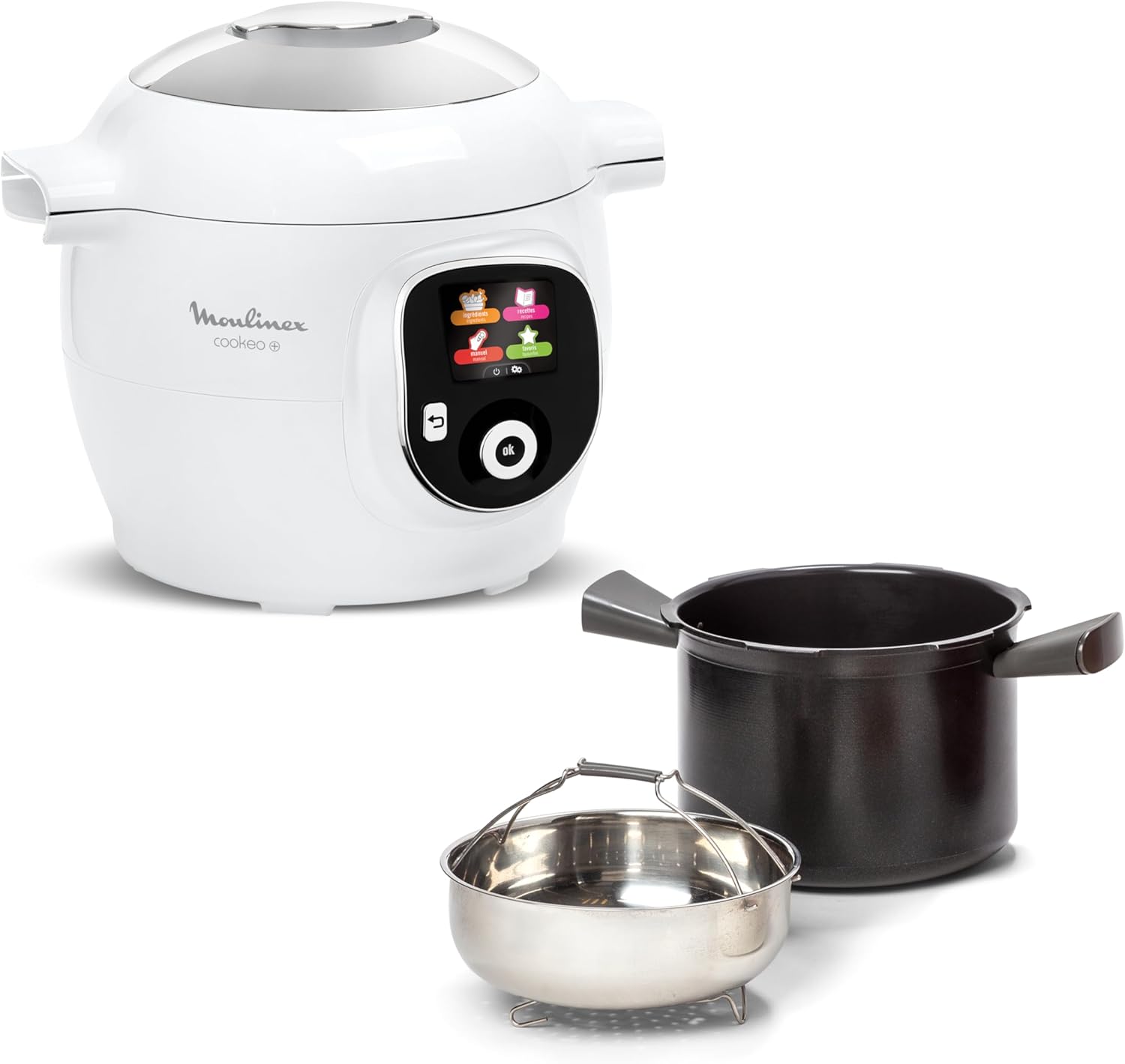 Multicuiseur intelligent Cookeo CE854110 6 L 1600 W avec 80 recettes intégrées 6 modes de cuisson blanc