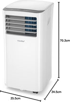 Climatiseur mobile MPPH-09CRN7 9000 BTU 2,6 kW 3 en 1 pour 33 m² déshumidificateur ventilateur blanc