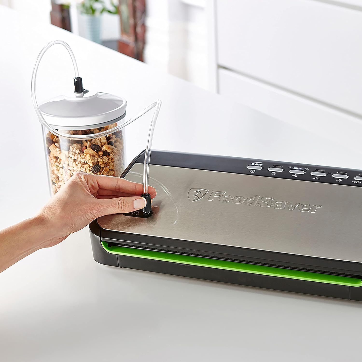 Machine sous vide FFS005X 140 W semi-automatique fonction pulse cutter intégré rangement rouleau sacs inclus noir