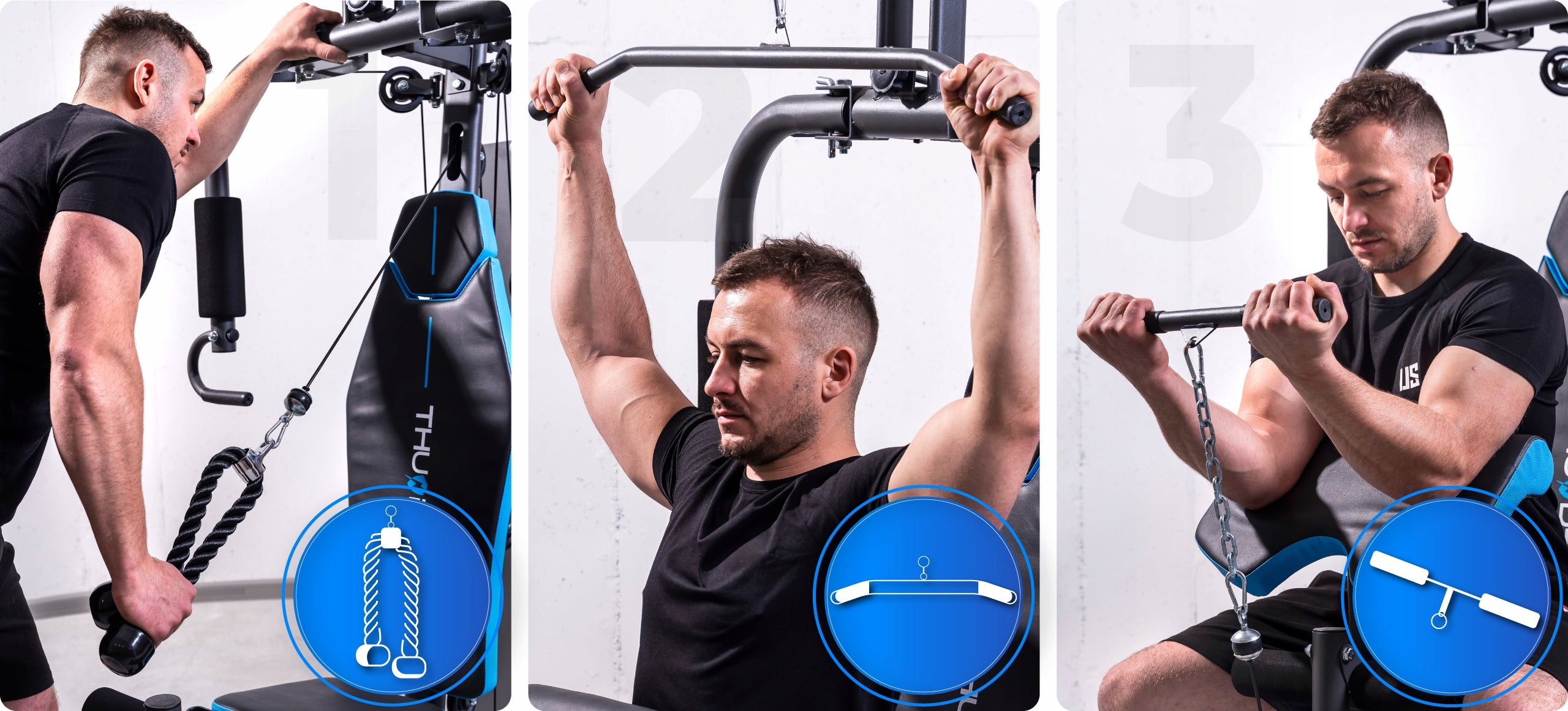 Atlas treningowy FORCE wielofunkcyjny do ćwiczeń siłowych wyciąg górny prasa do nóg modlitewnik stos 87 kg