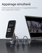 Casque à conduction osseuse OpenSwim Pro IP68 Bluetooth 5.4 stockage MP3 32 Go autonomie 9 h gris