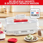 Yaourtière Multi Délices Express YG661500 12 pots verre 140 ml 5 programmes 600 W blanc rouge