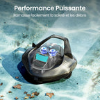 Robot piscine sans fil Seagull SE autonomie 90 min double moteur pour piscines jusqu’à 80 m² charge 2,5 h gris foncé