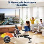 Rameur magnétique d’appartement Q1s 16 niveaux résistance silencieuse application MERACH rails doubles charge 160 kg noir
