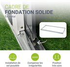 Abri de jardin métallique S 88 x 164 x 182 cm avec cadre de fondation porte coulissante verrouillable gris foncé