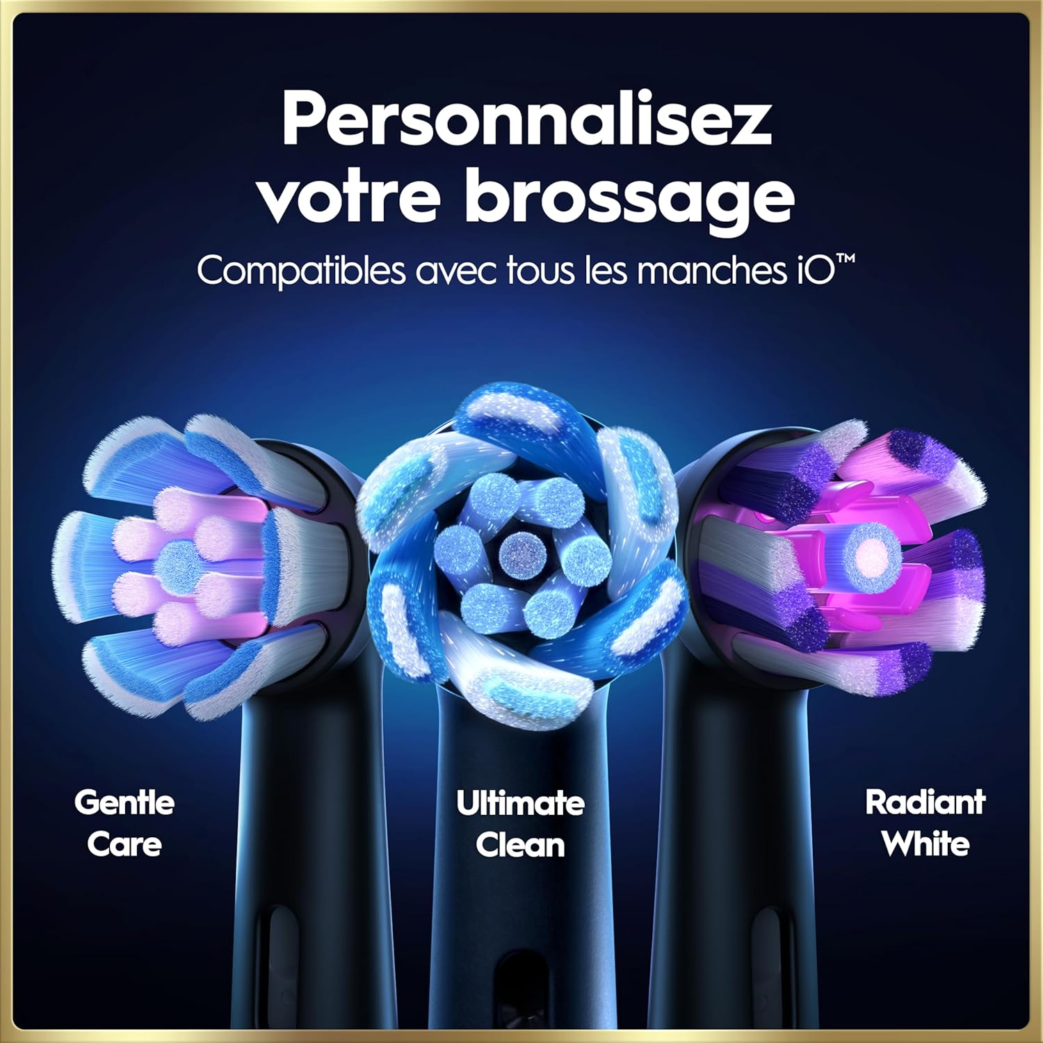 Brosse à dents électrique iO 9 7 modes capteur de pression écran couleur charge rapide avec étui