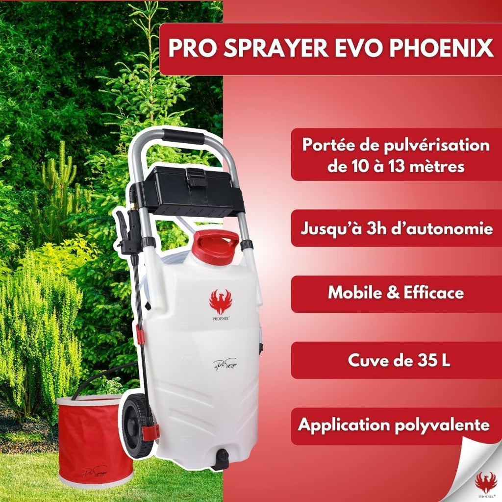 Pulvérisateur électrique Pro Sprayer Evo 35L 2 batteries 18V portée 10 m autonomie 3h toiture extérieur